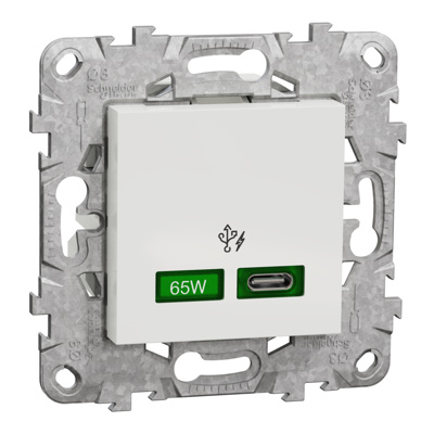 Incarcator USB C 65W 2 module, alb