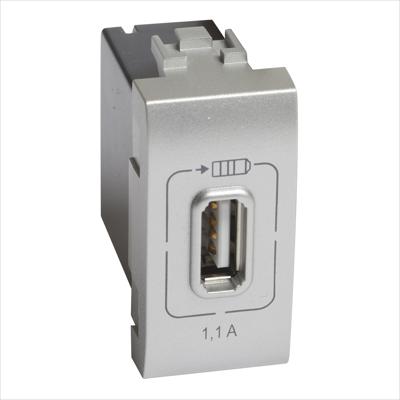 Priza incarcator USB, 1,1A, 1m, aluminiu