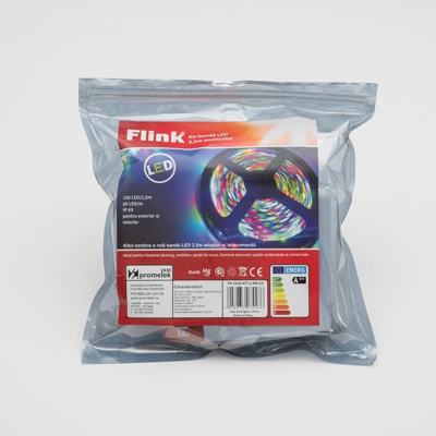 Flink Kit banda LED mult. 2.5m adapt+ telecomanda