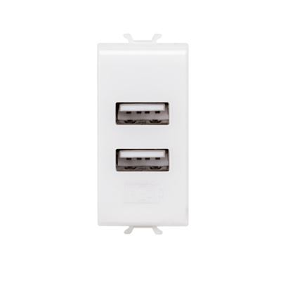 DOUBLE USB POWER SUPPLY 1M WHITE