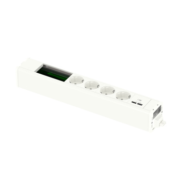 4xpriza 2P+E+USB A/C+VDI, alb