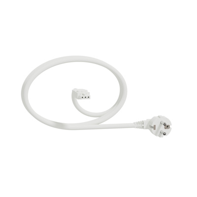 Cablu+conector rapid drept,6m-2,5mm2,alb