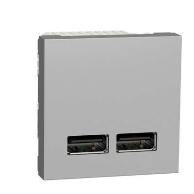 Priza dubla incarcare USB 1A 2m aluminiu