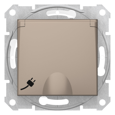 Sedna Priză SCHUKO cu cap. 1P 16A ST IP44 Titan