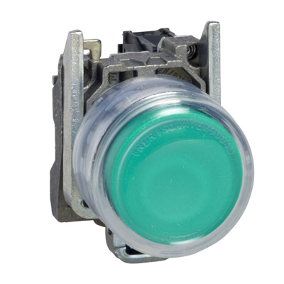 Buton iluminat,verde,24-120 V