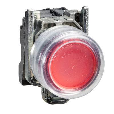 Buton iluminat,rosu,48-120 V