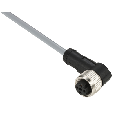 PRE-WIRED CONNECTOR, PVC, FEMALE, M12, 4