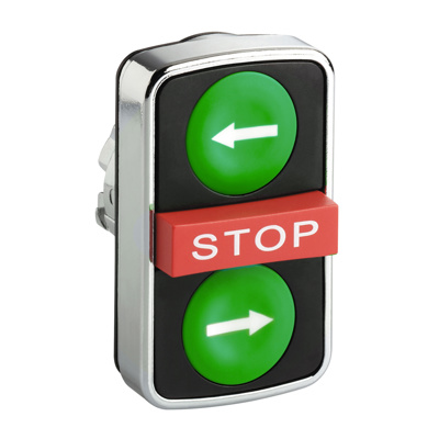 Cap buton triplu,< - STOP - >,verde