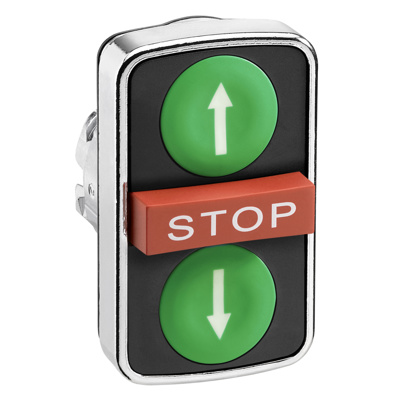 Cap buton triplu,/\ - STOP - \/,verde
