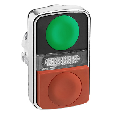 Cap buton dublu iluminat,verde-rosu