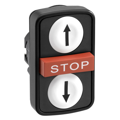 Plastic Double headed pushbuttons with Stop