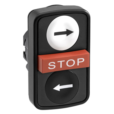 Plastic Double headed pushbuttons with Stop