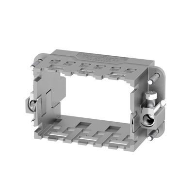 Frame for industrial connector, Series: ModuPlug, Size: 4, Number of slots: 3, Diecast zinc