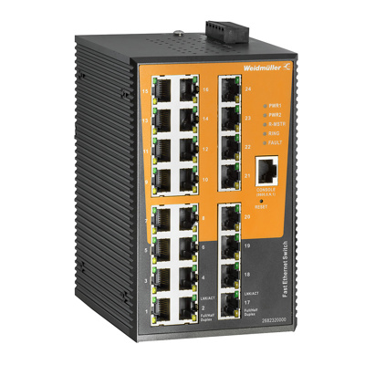 Network switch (managed), managed, Fast Ethernet, Number of ports: 24x RJ45, -40 °C...75 °C, IP30