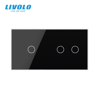 Livolo Panou sticla pentru intrerupator simplu + dublu (3 circuite)