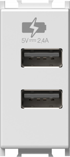 Modul Incarcator 2*USB 5V 2,4A 1M alb mat