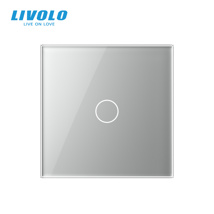 Livolo Panou sticla pentru intrerupator simplu, argintiu (1 circuit)