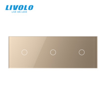 LIVOLO Panou sticla pentru intrerupator 3 x simplu gold (3 circuite)