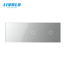 Livolo Panou sticla pentru intrerupator 3 x simplu argintiu (3 circuite)