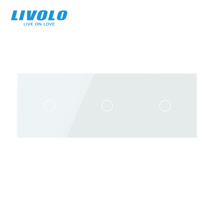 Livolo Panou sticla pentru intrerupator 3 x simplu alb (3 circuite) 