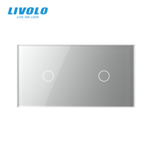 Livolo Panou sticla pentru intrerupator 2 x simplu argintiu (2 circuite)