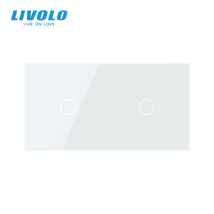 Livolo Panou sticla pentru intrerupator 2 x simplu alb (2 circuite) 