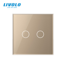 LIVOLO Panou sticla pentru intrerupator dublu gold (2 circuite)