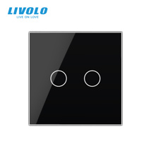 Livolo Panou sticla pentru intrerupator dublu negru (2 circuite)