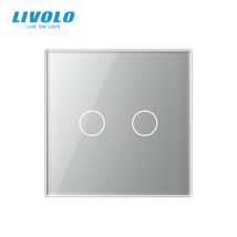 Livolo Panou sticla pentru intrerupator dublu argintiu (2 circuite)