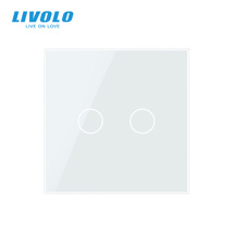Livolo Panou sticla pentru intrerupator dublu alb (2 circuite) 