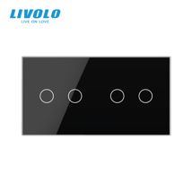 Livolo Panou sticla pentru intrerupator 2 x dublu negru (4 circuite)