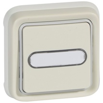 Push-button Plexo IP 55 - illum changeover + label holder -flush mounting -white