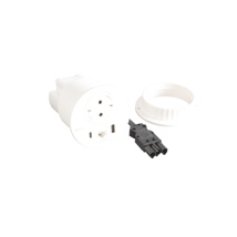 Incara Disq 80 cu Priza 2P+T, USB A+C, RJ45 cat6 UTP albe, finisaj alb, cablu de 0,5 m + conector W
