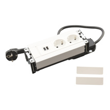 Incara Multilink 6 module finisaj alb cu 2x Priza 2P+T, 1x USB A+C albe, cablu 2m + stecar 2P+T
