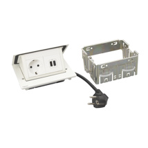 Incara Pop-up 4 module finisaj alb cu Priza 2P+T, USB A+C albe, cablu 2m + stecar 2P+T