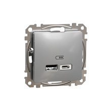 Sedna Design, Priza incarcare USB A+C, 2.4A, aluminiu