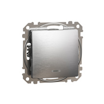 Sedna Elements, Intrerupator cap scara indicator luminos 10AX, aluminiu patinat