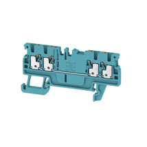 Feed-through terminal block, PUSH IN, 1.5 mm², 500 V, 17.5 A, Number of connections: 4