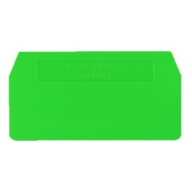 Partition plate (terminal), End and intermediate plate, 59.5 mm x 30.5 mm, green